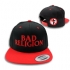 BR text logo snapback hat (Black / Red) - Front and back (800x800)
