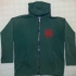Zipped hoodie with Against The Grain design (Green) - Front (998x968)