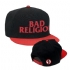 BR text logo snapback hat (Black / Red) - Front And Back (600x600)