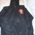 Zipped hoodie with Inverted Crossbuster (Black) - Front (391x500)