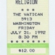 7/31/1992 - Houston, TX - unused ticket