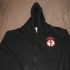 Zipped hoodie with crossbuster (Black) - Front (1000x750)