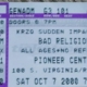 10/7/2000 - Reno, NV - ticket