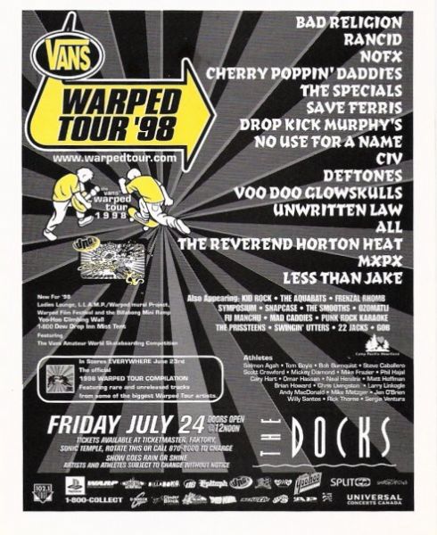vans warped tour 1998